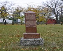 Detail view of a gravemarker in the Icelandic Pioneer Cemetery, Gimli, 2007; Historic Resources Branch, Manitoba Culture, Heritage, Tourism and Sport, 2007