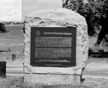 View of the monument at Frenchman's Creek.; Parks Canada/Parcs Canada, 1989.