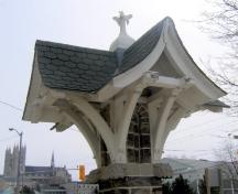 Featured is the wooden roof structure.; Mary Tivy, 2008.