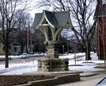 Of note are the fountains built into the stone base.; Mary Tivy, 2008.
