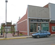 Primary elevation, from the west, of the McCullough Building, Carberry, 2008; Historic Resources Branch, Manitoba Culture, Heritage, Tourism and Sport, 2008