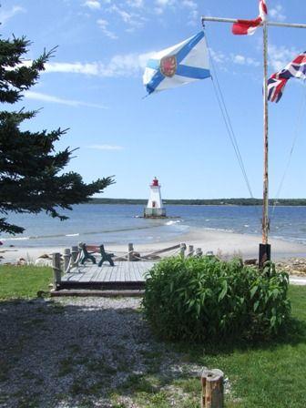 View of Sandy Point Lighthouse from the shore