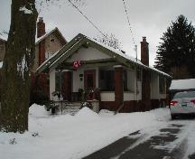 Of note is the stucco, brick and timber construction.; Kayla Jonas, 2008.