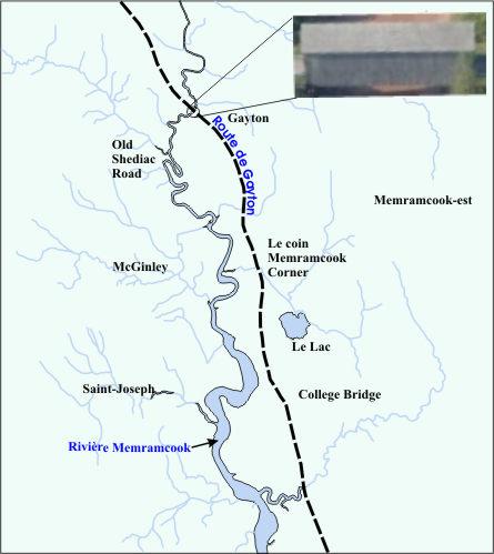 Le pont couvert de Gayton - carte géographique