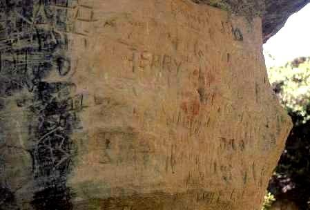 Recent Graffiti and Ochre Staining