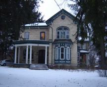 Of note is the projecting bay window, gable roof and windows with curved tops, 2007.; Kayla Jonas, 2007.