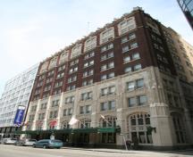Primary elevation, from the southwest, of the Marlborough Hotel, Winnipeg, 2007; Historic Resources Branch, Manitoba Culture, Heritage and Tourism, 2007