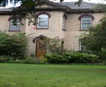 Featured is the central projection with decorative gable.; Kayla Jonas, 2008.