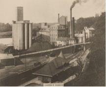 Of note is the station in the foreground, with the busy harbour beyond.; Reuben R Sallows Gallery, Goderich, n.d.