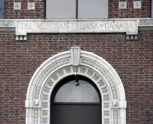 Detail view of the Merchants Bank, Winnipeg, 2007; Historic Resources Branch, Manitoba Culture, Heritage and Tourism, 2007