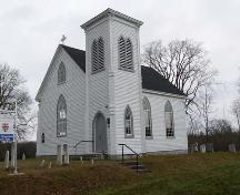 Southwest elevation, Saint Stephen's Anglican Church, Tusket, NS; Heritage Division, NS Dept. of Tourism, Culture and Heritage, 2009