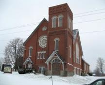 Of note is the front tower with decorative brickwork.; Martha Fallis, 2008.