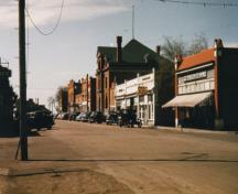 Archival view, from the northeast, showing Ray's Diner (centre), Carberry, ca. 1940; Carberry Plains Archives, ca. 1940