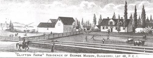 Clifton Farm engraving with Falconwood in distance