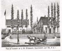 Residence and tannery of J.W. Stewart; Meacham's Illustrated Historical Atlas of PEI, 1880