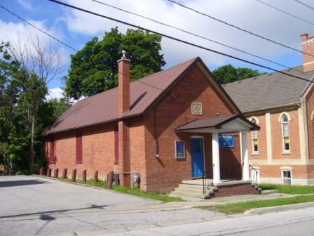 Facade and east elevation, True Blue Masonic Lodge