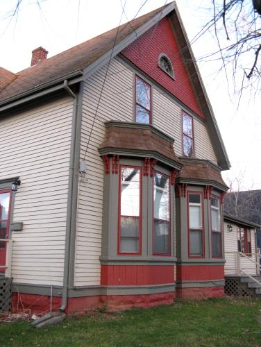 Detail of bay windows on south elevation