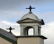 Pinnacle detail of the Historic église de l'Enfant-Jésus, Richer, 2007; Historic Resources Branch, Manitoba Culture, Heritage and Tourism, 2007