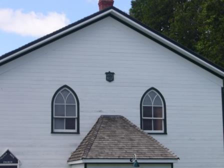 Detailed View of Facade, Melville White Church