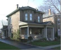 Of note is the decorated frieze, pillars and bay window.; City of Brantford, 2009.