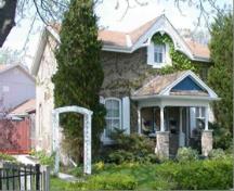 Of note are the columns on brick pedestals supporting the gable roof.; City of Brantford, 2007.