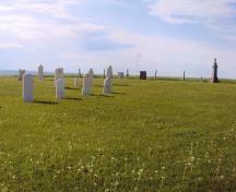 Cemetery and Northumberland Strait in background; PEI Genealogical Society, George Sanborn Jr., 2009