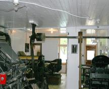 Intérieur du bâtiment du Courier Publishing Company, Crystal City, 2005; Historic Resources Branch, Manitoba Culture, Heritage and Tourism, 2005