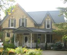 Of note is the large front gable.; Martha Fallis, 2008.