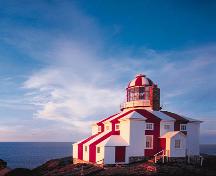 Exterior photo of Cape Bonavista Lighthouse, Provincial Historic Site, situated at the tip of the Bonavista peninsula. ; HFNL 2005