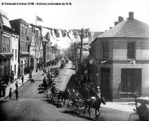 Historic photograph Water Street with the Pallen Building on the right.; PANB