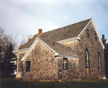 Rear elevation, Old Guysborough Court House Museum, Guysborough, 1989.; Heritage Division, NS Dept. of Tourism, Culture and Heritage, 1989