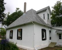 Contextual view, from the northeast, of the Harley House, Swan River, 2009; Historic Resources Branch, Manitoba Culture, Heritage and Tourism, 2009