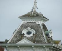 Of note is the mansard roof with dormer windows.; Town of Milton, ND.
