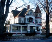 This image shows the east side of 50 Waterloo Row, which fronts on the south side of the street; City of Fredericton