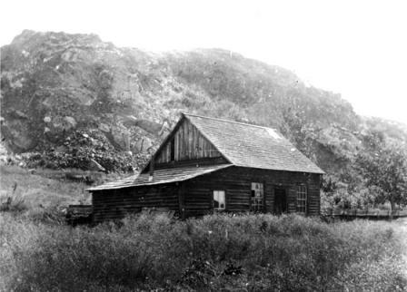 view of cabin on original site, no date
