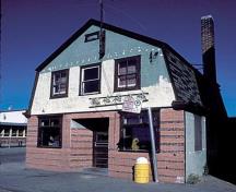 Primary elevation of the Canadian Imperial Bank of Commerce Building, Lynn Lake, ca. 1980.; Historic Resources Branch, Manitoba Culture, Heritage and Tourism, 1980