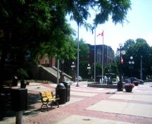 Phoenix Square, located on the corner of Queen and York streets, historically a centre of trade, business, and leisure; City of Fredericton