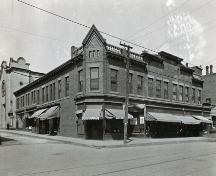 In this 1921 photograph taken by owner Lester. H. Higgins, one of the Victoria Block's early tenants, Harold G. Cole Tobacco. This business would become Keating's Tobacco in 1930 and remains in business today.; Moncton Museum