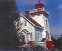 General view of the Janet Head Light Tower.; Department of Fisheries and Oceans, Canadian Coast Guard / Ministère des Pêches et des Océans, Garde côtière canadienne