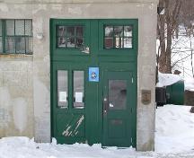 Main entrance detail, Moirs Ltd. Power House, Bedford, Nova Scotia, 2004.; HRM Planning and Development Services, Heritage Property Program, 2004.