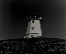 View of the south faces of the Tower at Louisbourg, 1990.; Transport Canada / Transports Canada, 1990.