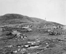 Historic image of the Blacklead Island Whaling Station site, 1903.; Library and Archives Canada \ Bibliothèque et Archives Canada, A.P. Low, 3406600, 1903.