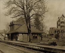 Port Alberni Train Station, 3100 Kingsway Avenue; Alberni Valley Museum, Leonard Frank, c. 1920's, PN02259