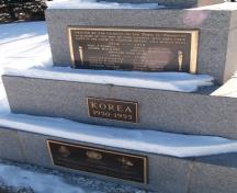 Close-up view of the bronze plaques; Town of Oromocto