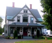 Front view of Hatt House, showing Queen Anne Revival decorative detailing; City of Fredericton