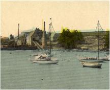 Cette peinture illustre le moulin Robinson, situé près de la résidence, qui a été détenue et exploitée par la famille Robinson; Queens County Museum Collection