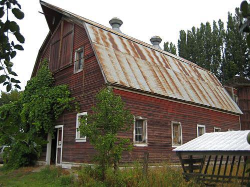 oblique view of dairy barn, 2009