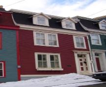 View of the main facade of 027 Victoria Street, St. John's. NL.  Taken February 2005.; HFNL 2005