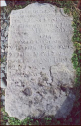 John Parot's original stone gravemarker.