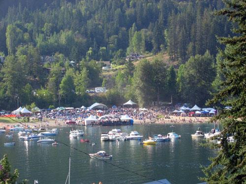 Kaslo Bay overlooking the Bay at annual music festival
